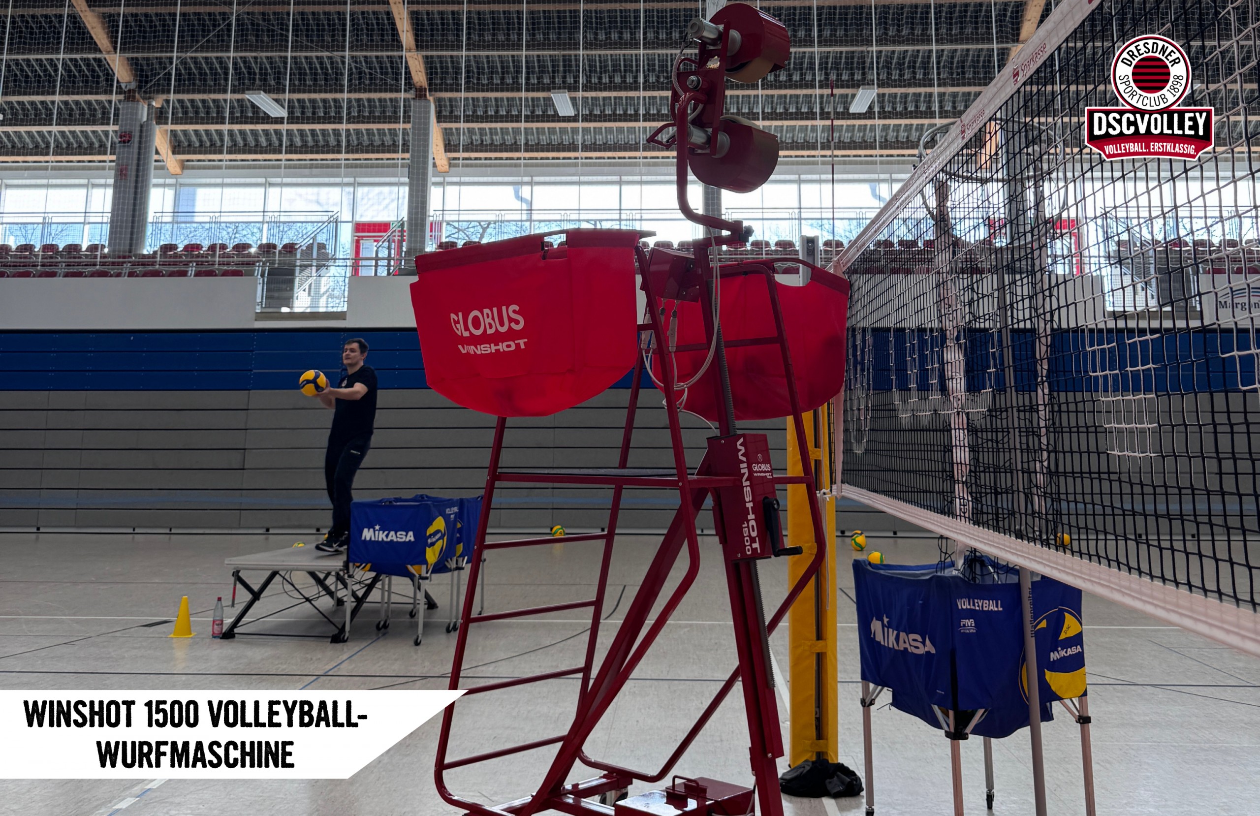 DSCVOLLEYs setzen auf effektives Training mit der Winshot 1500 Volleyball-Wurfmaschine