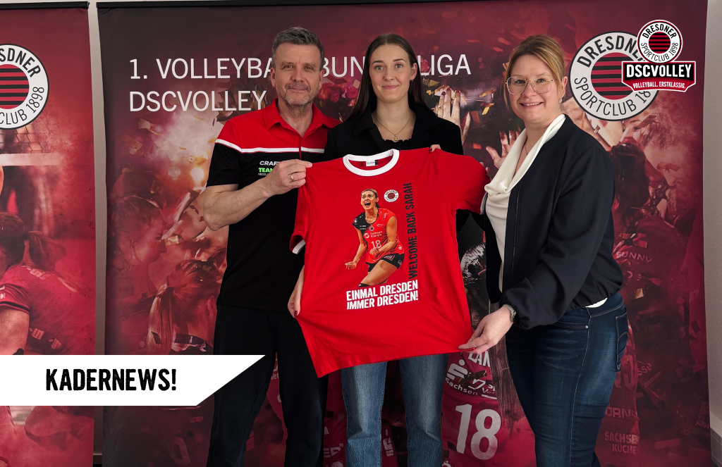 Willkommen zurück im Wohnzimmer: Die DSCVOLLEYs verpflichten Zuspielerin Sarah Straube
