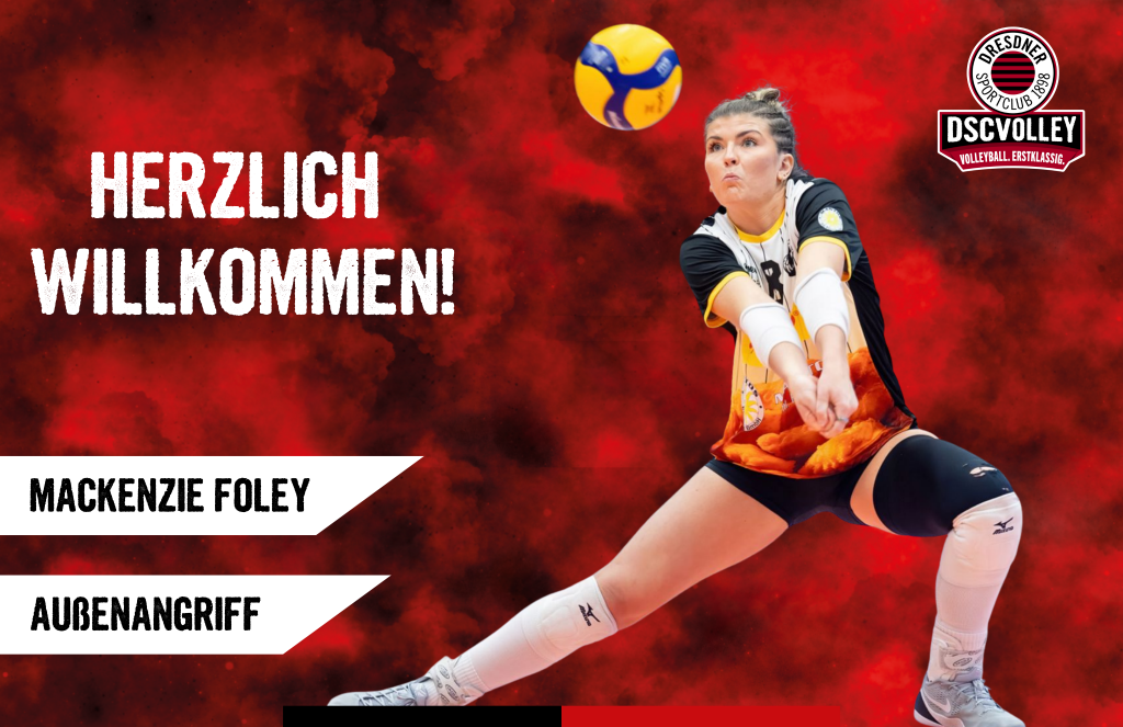 DSCVOLLEYs verpflichten Mackenzie Foley: US-Amerikanerin verstärkt den Außenangriff