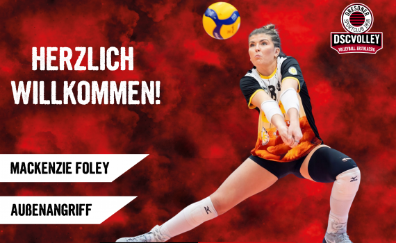 DSCVOLLEYs verpflichten Mackenzie Foley: US-Amerikanerin verstärkt den Außenangriff