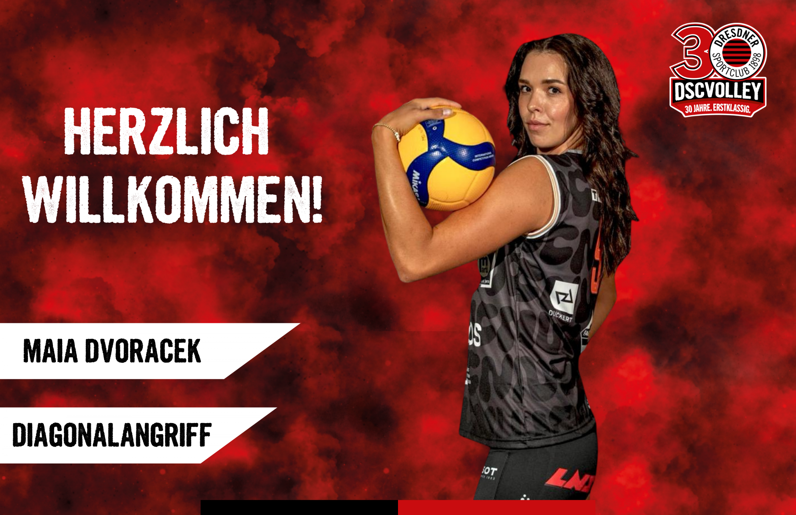 DSCVOLLEYs verstärken sich mit Diagonalangreiferin Maia Dvoracek