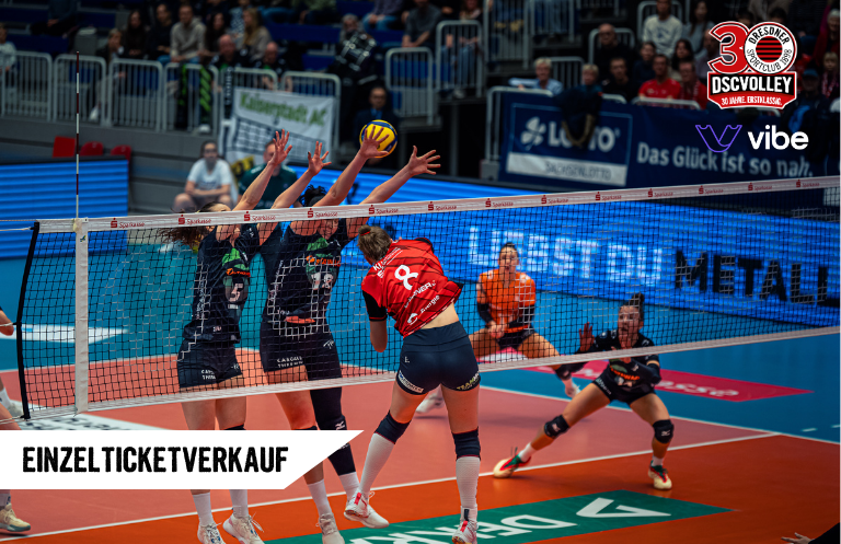 Einzelticket-Vorverkauf für die DSCVOLLEY-Heimspiele bis Ende 2026 & Saisonverkauf gestartet!